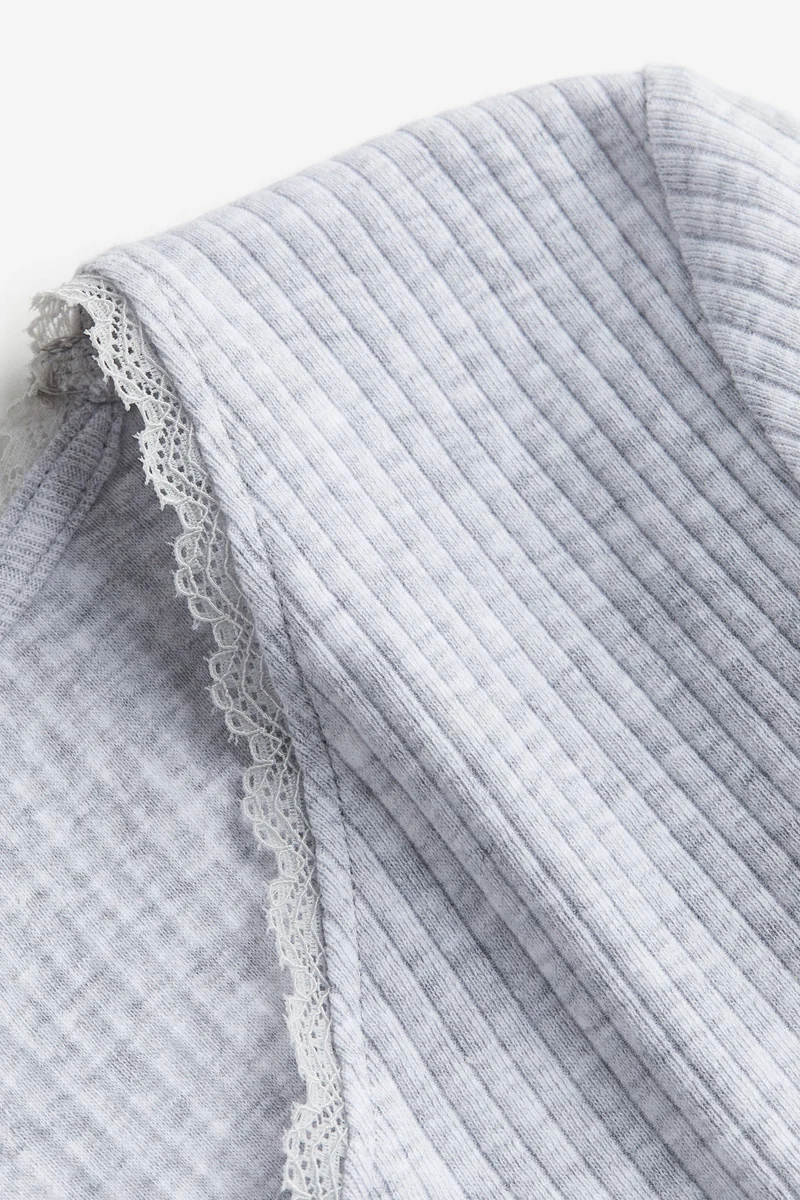 H&M Ribbed cotton jersey cropped top